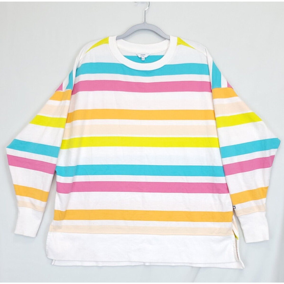 Crown & Ivy Sweater Multicolor Color Stripe Women L - Picture 10 of 10